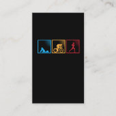 Retro Triathlon Swimming Cycling Running Athlete Visitekaartje (Voorkant)