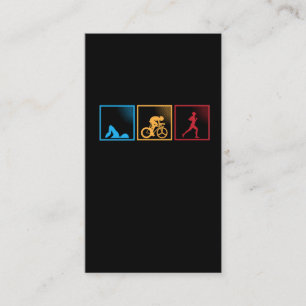 Retro Triathlon Swimming Cycling Running Athlete Visitekaartje