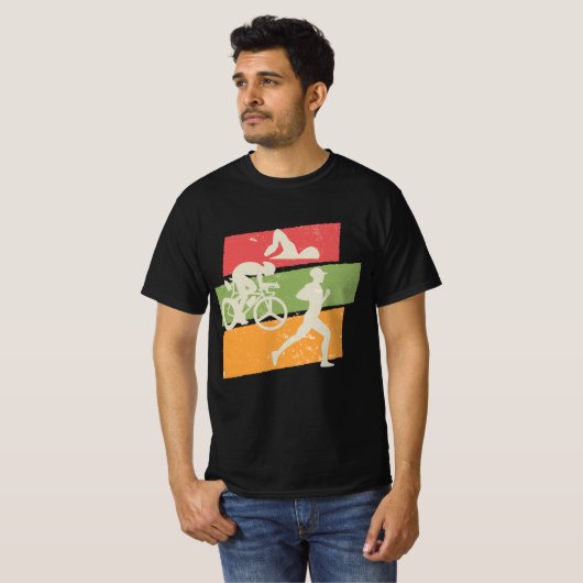 Retro  Triathlon T-shirt (Voorkant volledig)