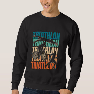 Retro Triatleet Hardlopen Fietsen Zwemmen  Trui