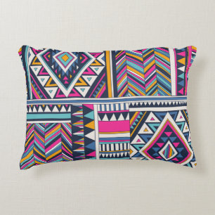 Retro tribal,  geometrisch patroon. accent kussen