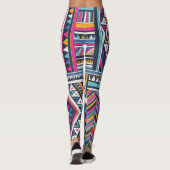 Retro tribal,  geometrisch patroon. leggings (Achterkant)
