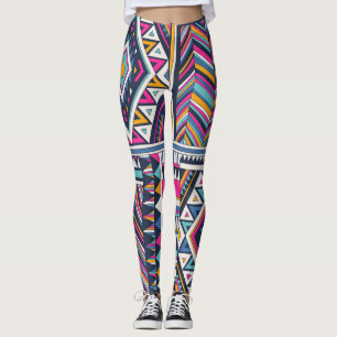 Retro tribal,  geometrisch patroon. leggings