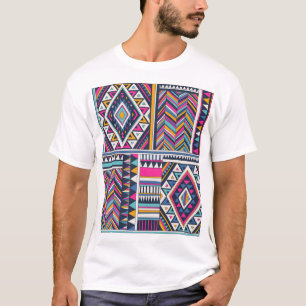 Retro tribal, geometrisch patroon. t-shirt