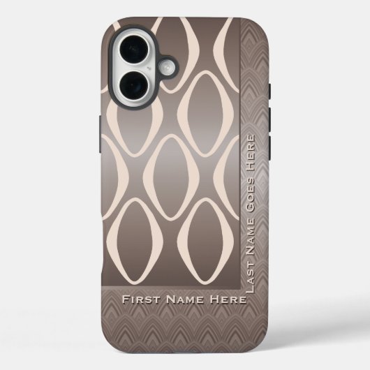 Retro Tribal in Taupe en Amandel (gepersonaliseerd Case-Mate iPhone Case (Achterkant)