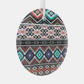 Retro Tribal Navajo: Geometrisch Naadloos. Glas Ornament (Voorkant Rechts)