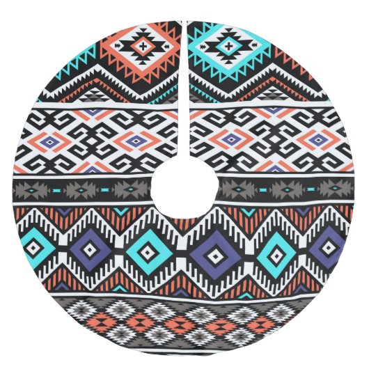 Retro Tribal Navajo: Geometrisch Naadloos. Kerstboom Rok (Voorkant)