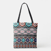 Retro Tribal Navajo: Geometrisch Naadloos. Tote Bag (Achterkant)
