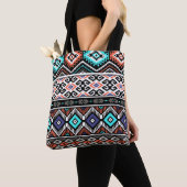 Retro Tribal Navajo: Geometrisch Naadloos. Tote Bag (Dichtbij)