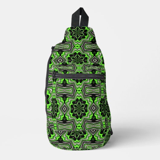 Retro Tribe Groene Appelbloem 33 Sling Bag (Voorkant)