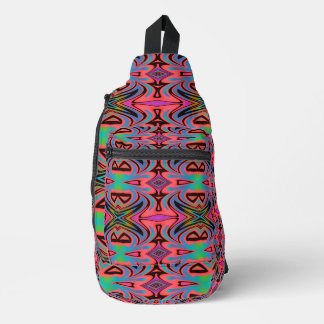 Retro Tribe Roze Regenboog Sling Bag