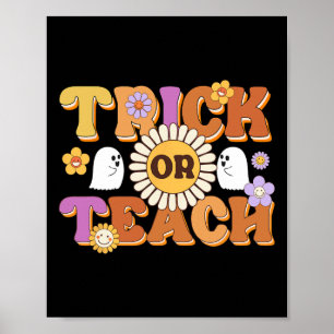 Retro Trick of Teach Ghost Teacher Halloween Costu Poster