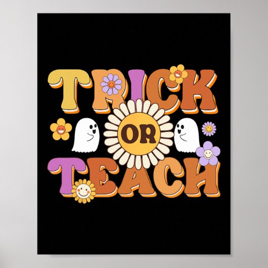Retro Trick of Teach Ghost Teacher Halloween Costu Poster (Voorkant)