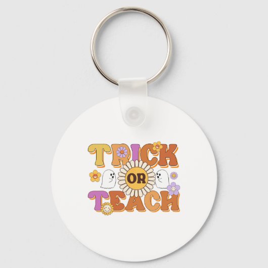 Retro Trick of Teach Ghost Teacher Halloween Costu Sleutelhanger (Voorkant)