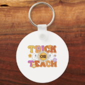Retro Trick of Teach Ghost Teacher Halloween Costu Sleutelhanger (Voorkant)