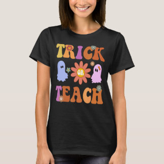 Retro Trick of Teach Ghost Teacher Halloween Costu T-shirt