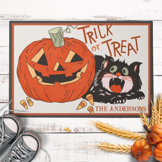  Retro Trick of Trick Custom Halloween Deurmat