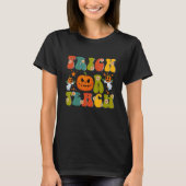 Retro Trick Or Teach Ghost Teacher Halloween Costu T-shirt (Voorkant)
