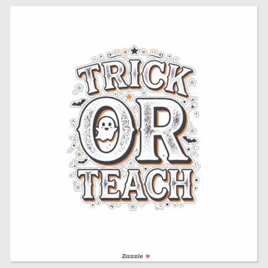 Retro Trick Or Teach Halloween Leraar Shirt Ontwer Sticker (Vel)