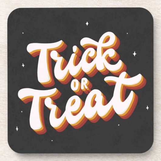 Retro-Trick or treat Bier Onderzetter (Voorkant)