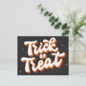 Retro-Trick or treat Briefkaart (Staand voorkant)