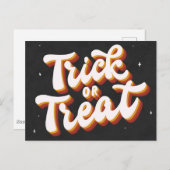 Retro-Trick or treat Briefkaart (Voorkant / Achterkant)