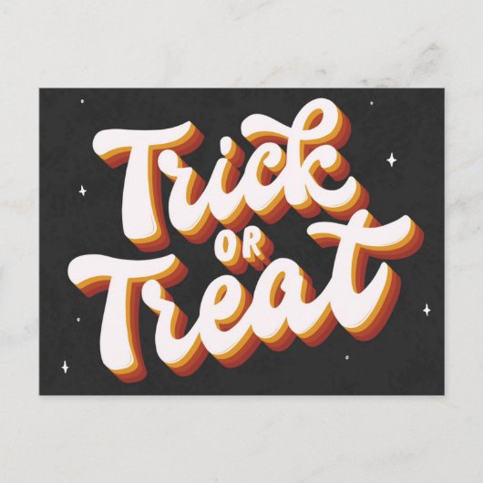 Retro-Trick or treat Briefkaart (Voorkant)