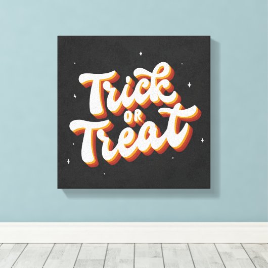 Retro-Trick or treat Canvas Afdruk (Insitu (Houten vloer))
