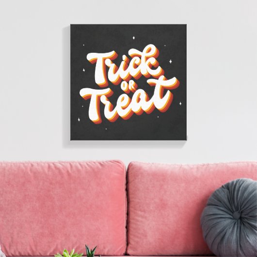 Retro-Trick or treat Canvas Afdruk (Insitu (Woonkamer))