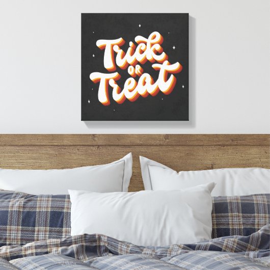Retro-Trick or treat Canvas Afdruk (Insitu (Slaapkamer))