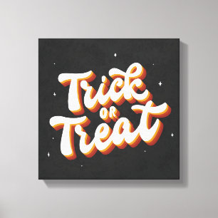 Retro-Trick or treat Canvas Afdruk