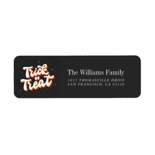 Retro-Trick or treat Etiket (Voorkant)