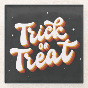 Retro-Trick or treat Glazen Onderzetter