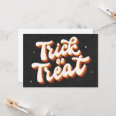 Retro-Trick or treat Kaart (Voorkant / Achterkant in situ)