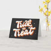 Retro Trick or Treat Kaart (Gele Bloem)