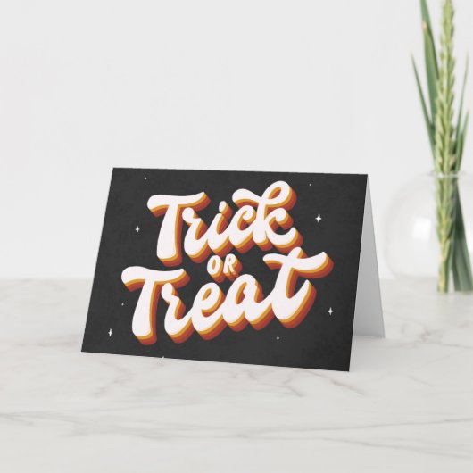 Retro Trick or Treat Kaart (Voorkant)