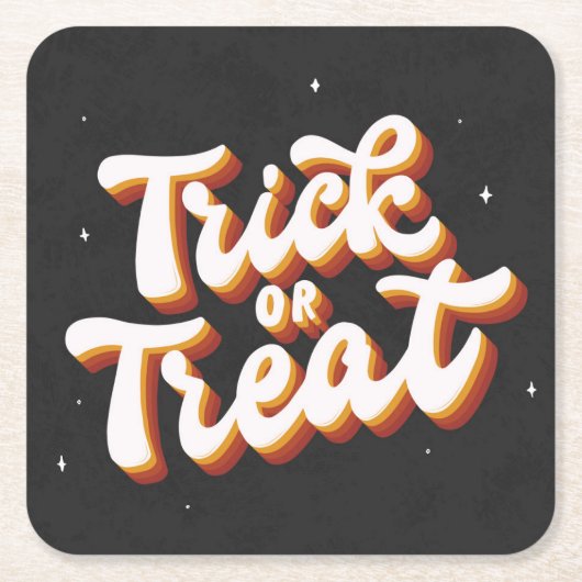 Retro-Trick or treat Kartonnen Onderzetters (Voorkant)