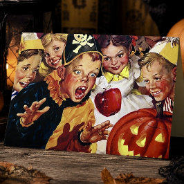 Retro Trick-or-Treat Kinderen Nostalgisch Mid-Eeuw Kaart