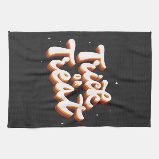 Retro-Trick or treat Theedoek (Horizontaal)