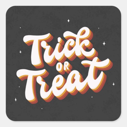 Retro-Trick or treat Vierkante Sticker (Voorkant)