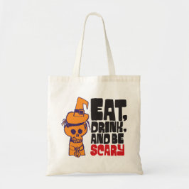 Retro Trick-or-Treater Eet, Drink en wees eng  Tote Bag