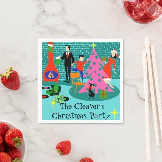 Retro Trimmen van de kerstboom Papier servetten (Insitu)