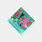 Retro Trimmen van de kerstboom Papier servetten (Hoek)