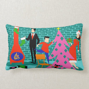 Retro Trimming kerstboom Lumbar Pillow Kussen