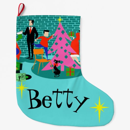 Retro Trimming kerstboom stoppen Grote Kerstsok (Voorkant)