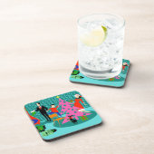 Retro Trimming kerstboomkurk Onderzetters (Rechterzijde)