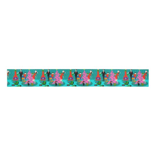 Retro Trimming kerstboomlint Grosgrain Lint (Voorkant)
