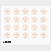 Retro Trixie 70's roze en oranje feesttasje Ronde Sticker (Vel)