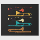 Retro Trombone - Jazz Cadeaupapier (Vlak)