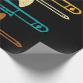 Retro Trombone - Jazz Cadeaupapier (Hoek)